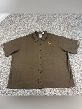 Vintage UPS WearGuard Uniform Shirt Mens 3XL Regular Brown short sleeve workwear